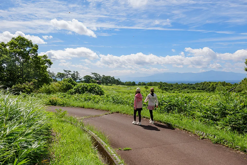 コース終盤、キャンプリゾートを通り過ぎた辺りが祖母山のビューポイント