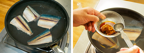 ゆでサバの味噌煮風の作り方