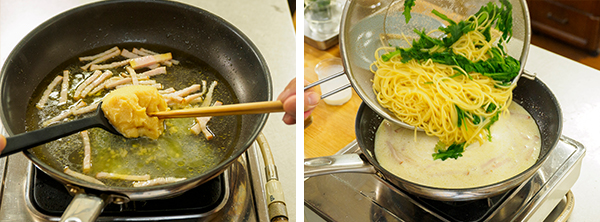 白味噌のカルボナーラの作り方